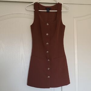 Sincerely Jules Chocolate Button-Down Mini Dress XS Fitted Old Money Polished